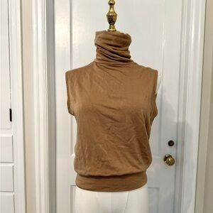 Camel BLEUSALT Sleeveless Turtleneck